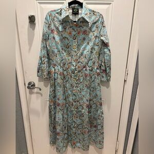 Catherine Prevost Designer Seashell Print Midi Dress